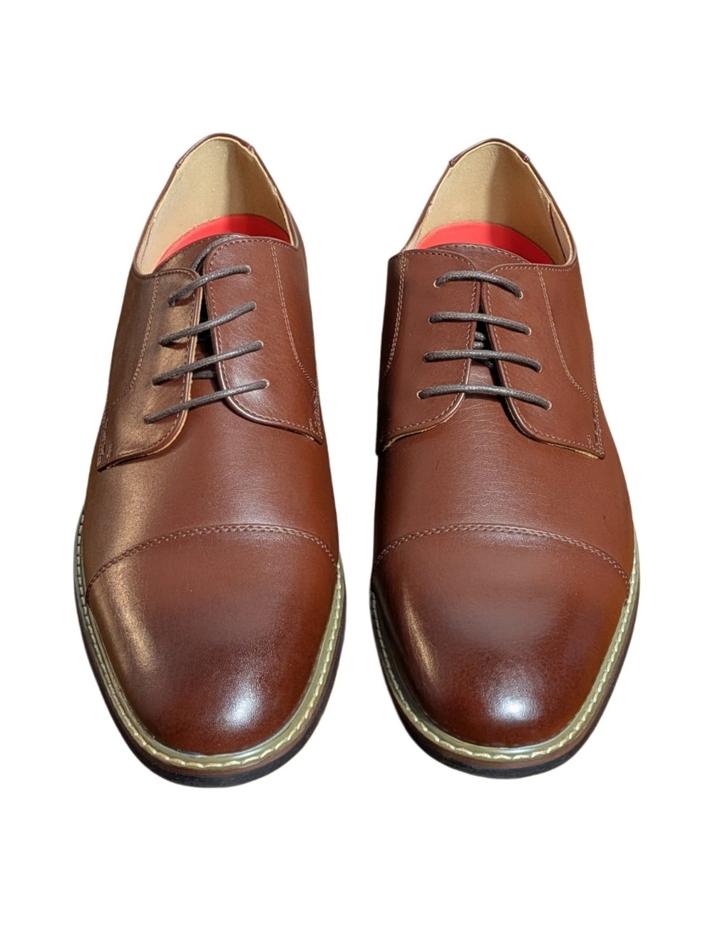 Bruno Marc PRINCEWIDE-6 Mens Dress Shoes Size 14W Brown Cap Toe Oxford Wide